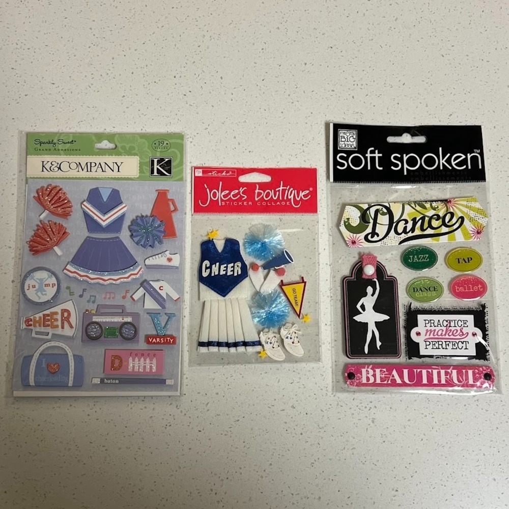 Jolee's Boutique K&Company Cheer & Dance Scrapbook Sticker‎ Sheet Lot